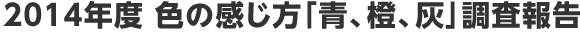 2014年度 色の感じ方｢青、橙、灰｣調査報告